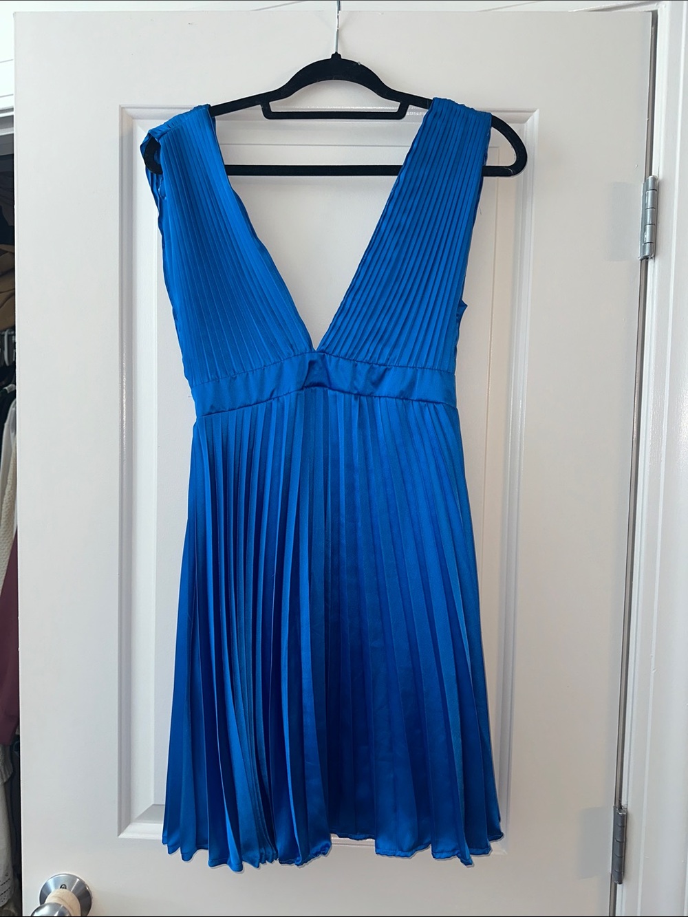 Sincerely Jules Royal Blue Pleated Mini Dress